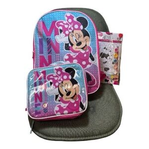NWT Disney Minnie Mouse Full size backpack & lunch bag school supplies